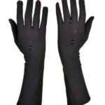 GLOVES FLOWER EMBROIDERY - BLACK