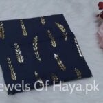 Gold leaf Hijab - Navy blue
