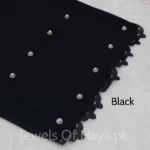 Fancy Stone Hijab - Black