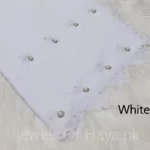 Fancy Stone Hijab - White