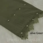 Fancy Stone Hijab - Olive Green