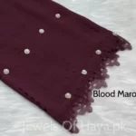 Fancy Stone Hijab - Blood Maroon