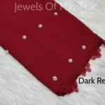 Fancy Stone Hijab - Dark Red