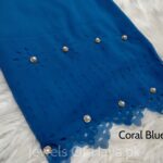 Fancy Stone Hijab - Coral Blue