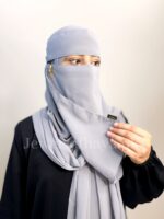Hijab and Saudi Niqab - Ash Grey