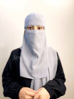 Hijab and Saudi Niqab - Ash Grey - Image 3