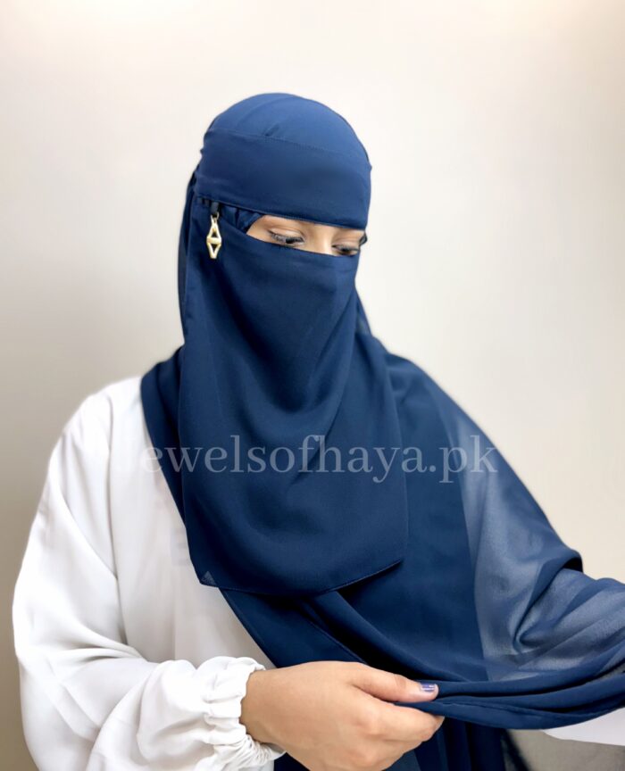 Hijab and Saudi Niqab - Navy Blue - Image 2