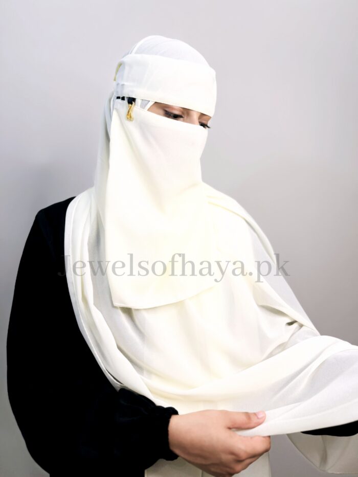 Hijab and Saudi Niqab - Off White - Image 2