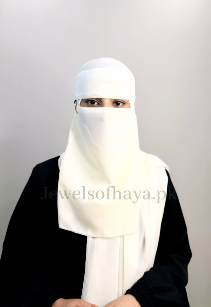 Hijab and Saudi Niqab - Off White - Image 3