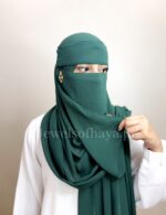 Hijab and Saudi Niqab - Dark Green