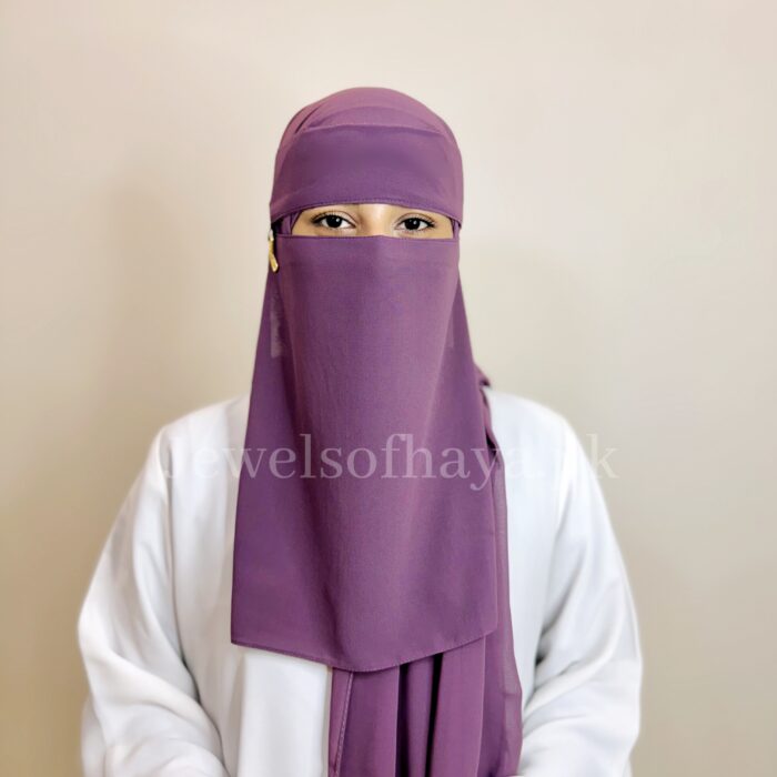 Hijab and Saudi Niqab - Purple - Image 3
