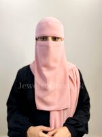 Hijab and Saudi Niqab - Peach Pink - Image 3