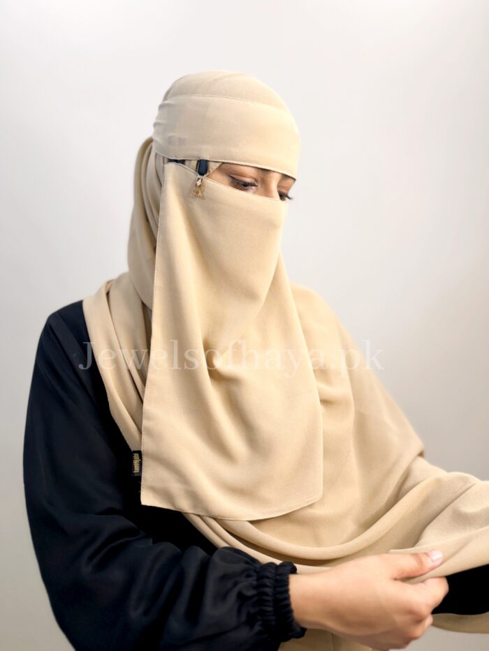 Hijab and Saudi Niqab - Sand Beige - Image 2
