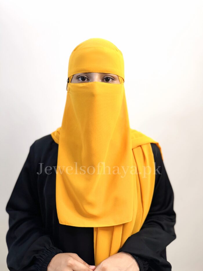 Hijab and Saudi Niqab - Mustard - Image 3
