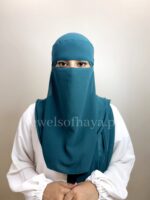 Hijab and Saudi Niqab - Teal - Image 3
