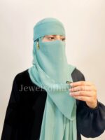 Hijab and Saudi Niqab - Pastel Green