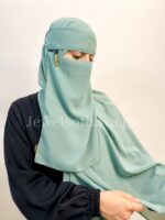 Hijab and Saudi Niqab - Pastel Green - Image 2